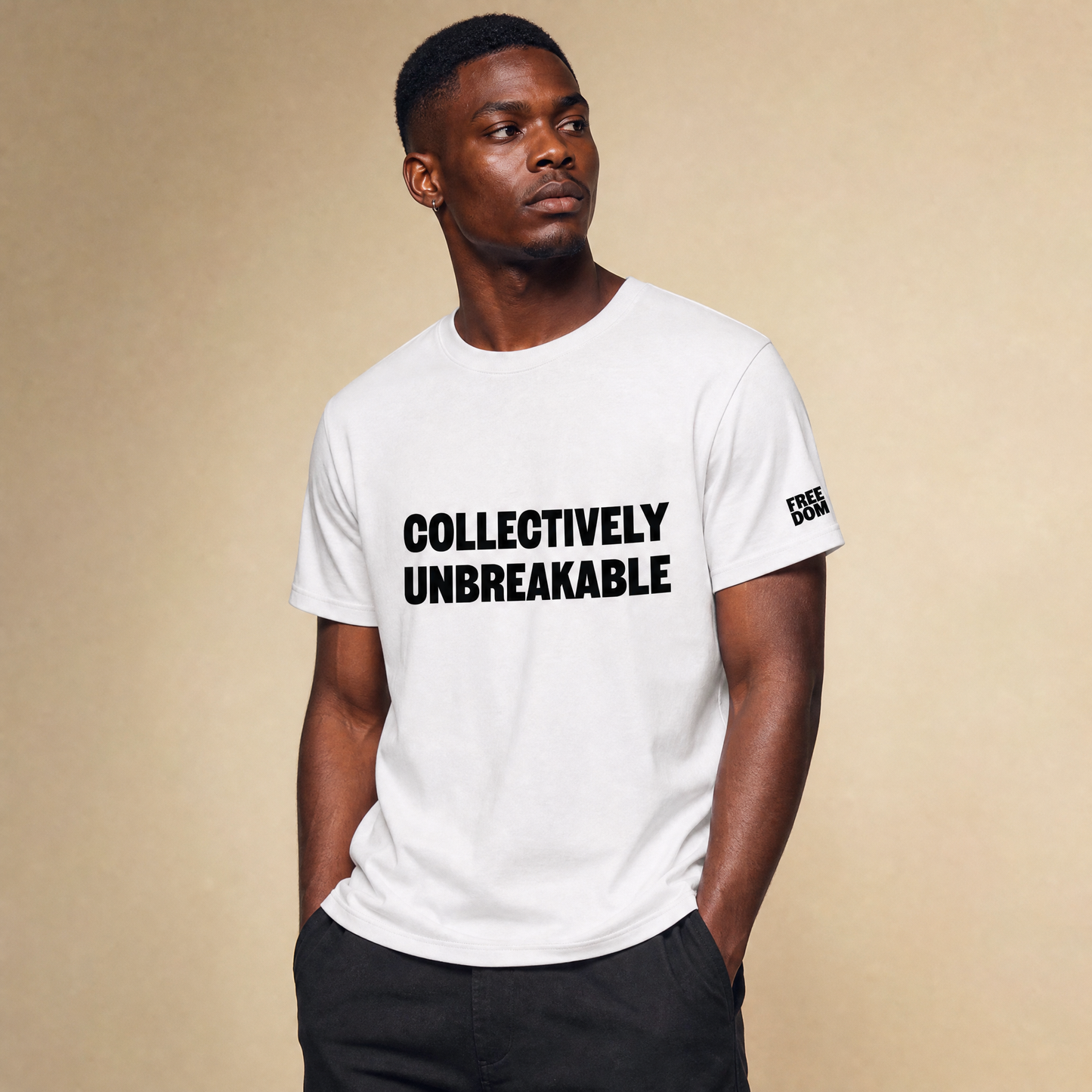 COLLECTIVELY UNBREAKABLE MENS T-SHIRT - WHITE